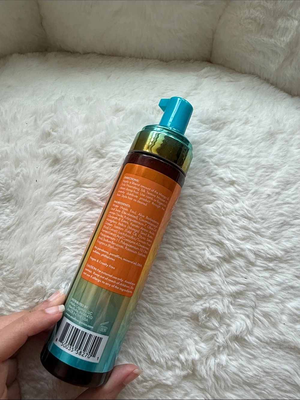 Mielle Mango & Tulsi Nourishing Silk Texture Mousse hair curly curls wavy